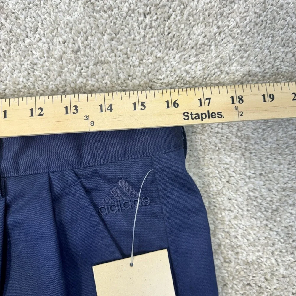 Adidas Pants Mens 34 TM Sideline Pan Navy Blue Pleated Vintage NEW